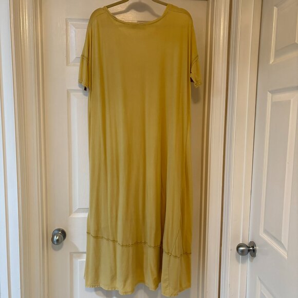Free People Pebble Beach Maxi T-Shirt Dress, Yellow M - Picture 3 of 4
